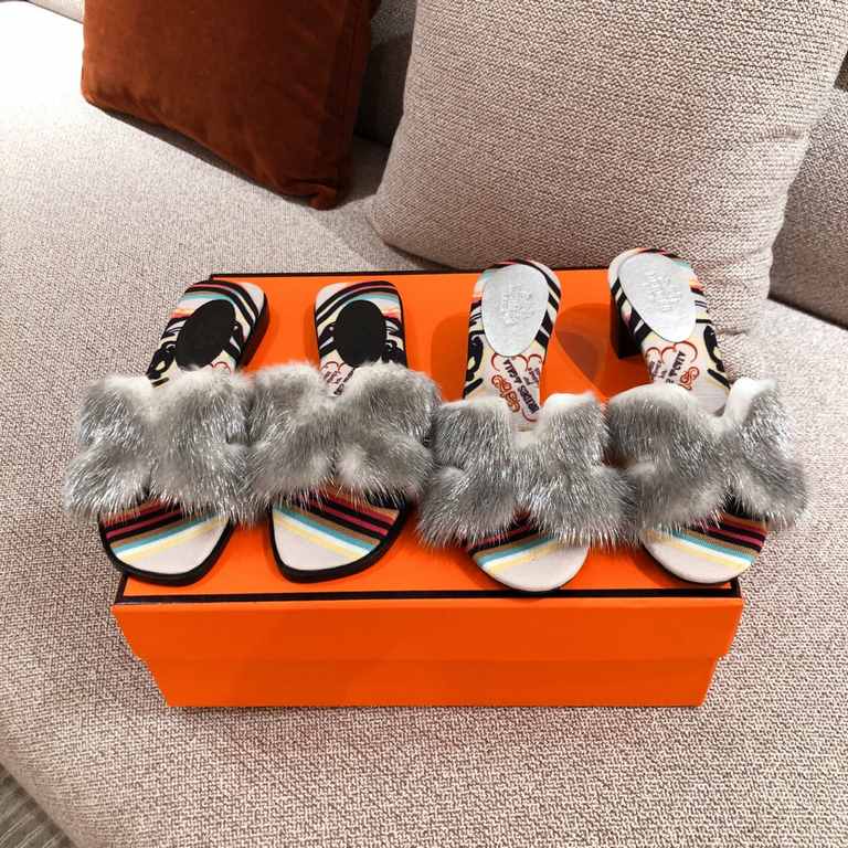 [Guanhua] Hermes  home 20ss fall and winter new products! Classic boot shape   British mink fur design, classic and durable! Original inverted mold last shape, extreme 11 shape, imported high-end knitting needles present