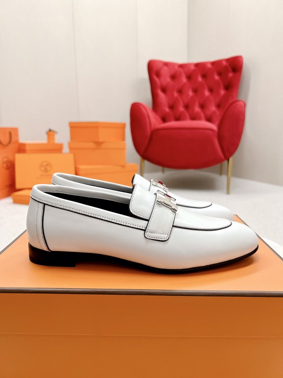 HERME'c, the whole network exclusive handmade, private high-end customization, classic handmade workshop ~ ~ ~ big goods real shotRoyal Loafers, very classic, versatile, simple, colorblocking design, on the foot is very 