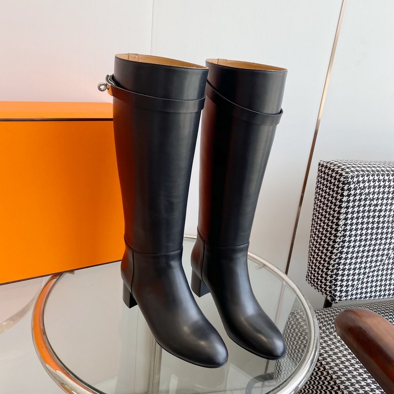 Batch Generation level! Hermes Hermes Germain Collection! Elegant temperament chunky heel boots Signature kelly buckle with sleek design!Original calfskin upper, cowhide lining padded feetCustom grade Italian leather out