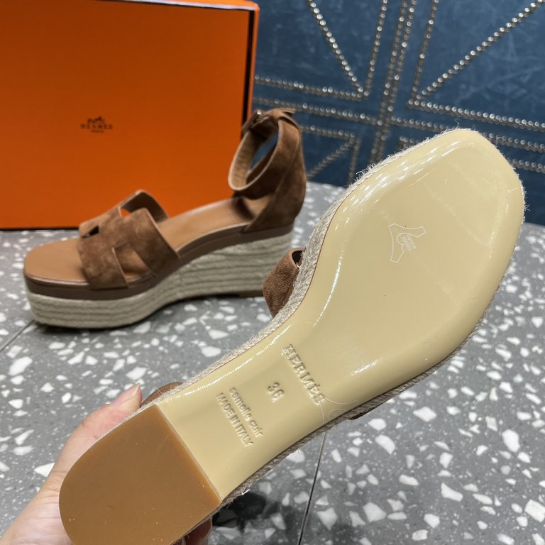 Hermes Hermes Twine Bottom Classic Collection-Fashionable and versatile, super comfortable, every detail is done to the best Original palm printswift calfskincashmere, 11 replicaUpper palm print cowhide   sheepskin   cal