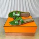 Crocodile pattern new color, two-color effect, new revision (Hermès) Packaging upgrade, version of the workmanship material upgrade.Hermes  market highest version of pure handmade shoes   Top Product Hermes Slippers  ---