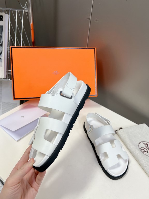 Men  [ΗERMES 】 Hermes spring and summer classic couple models second uncle slippers Chypre ugly ugly ugly uncle slippers - old man slippers, on the foot is simply too comfortable! It's simple and cute!All mixed breed she