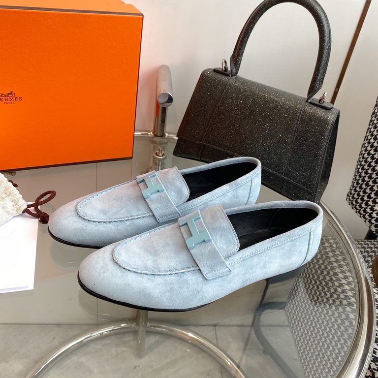 Hermes Hermes  Home RoyalParis Collection Louboutin Shoes  Top quality Classic H buckletassel series  Upper Imported LambskinSheepskin Leather injection molding rubber non-slip outsole size35-39(34.40.41.42 customized)