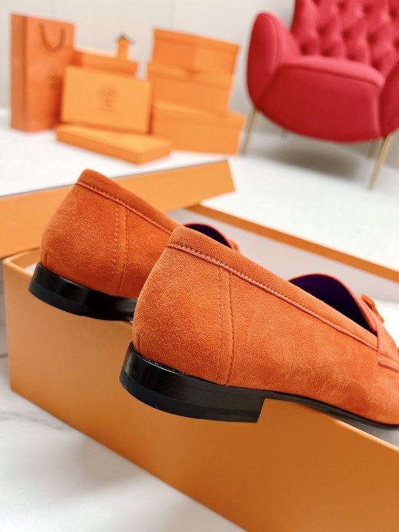 HERME'c, the whole network exclusive handmade, private high-end customization, classic handmade workshop ~ ~ ~ big goods real shotRoyal Loafers, very classic, versatile, simple, colorblocking design, on the foot is very 