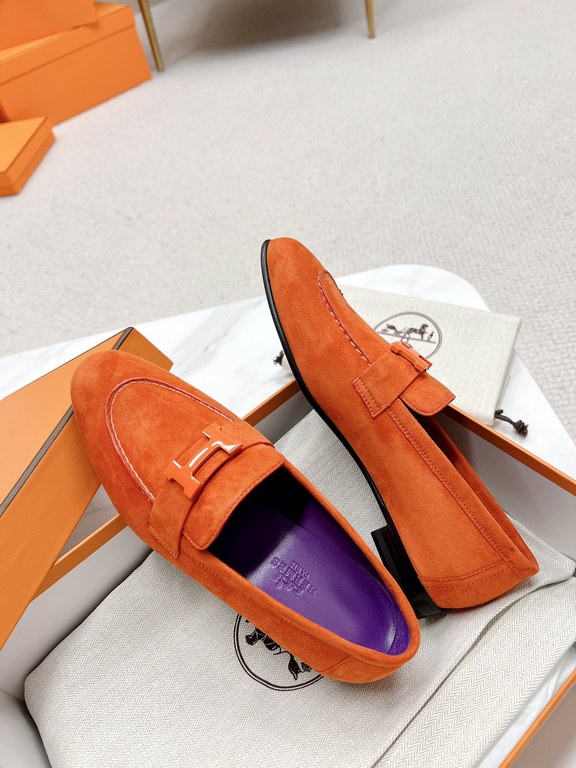 HERME'c, the whole network exclusive handmade, private high-end customization, classic handmade workshop ~ ~ ~ big goods real shotRoyal Loafers, very classic, versatile, simple, colorblocking design, on the foot is very 