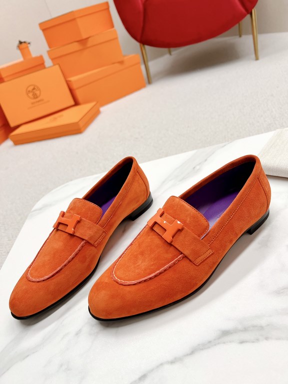 HERME'c, the whole network exclusive handmade, private high-end customization, classic handmade workshop ~ ~ ~ big goods real shotRoyal Loafers, very classic, versatile, simple, colorblocking design, on the foot is very 