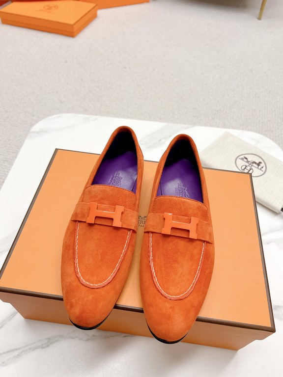 HERME'c, the whole network exclusive handmade, private high-end customization, classic handmade workshop ~ ~ ~ big goods real shotRoyal Loafers, very classic, versatile, simple, colorblocking design, on the foot is very 