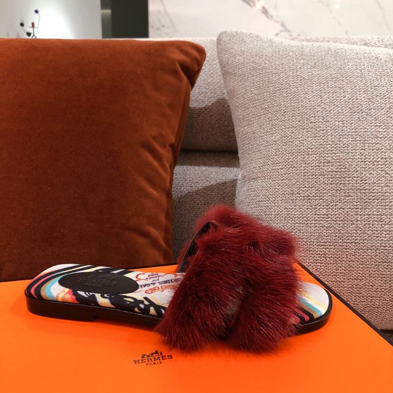 [Guanhua] Hermes  home 20ss fall and winter new products! Classic boot shape   British mink fur design, classic and durable! Original inverted mold last shape, extreme 11 shape, imported high-end knitting needles present