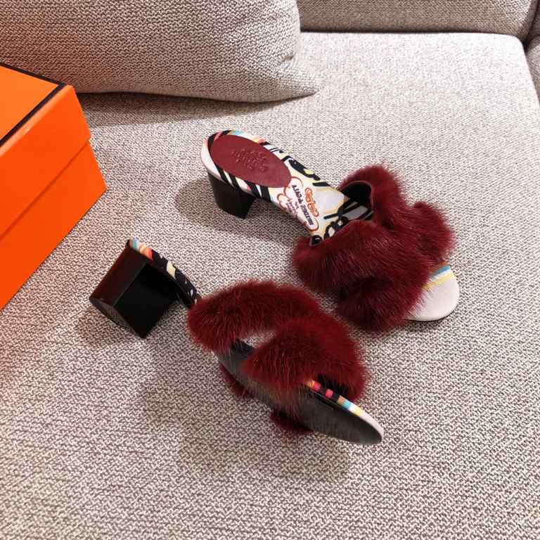 [Guanhua] Hermes  home 20ss fall and winter new products! Classic boot shape   British mink fur design, classic and durable! Original inverted mold last shape, extreme 11 shape, imported high-end knitting needles present