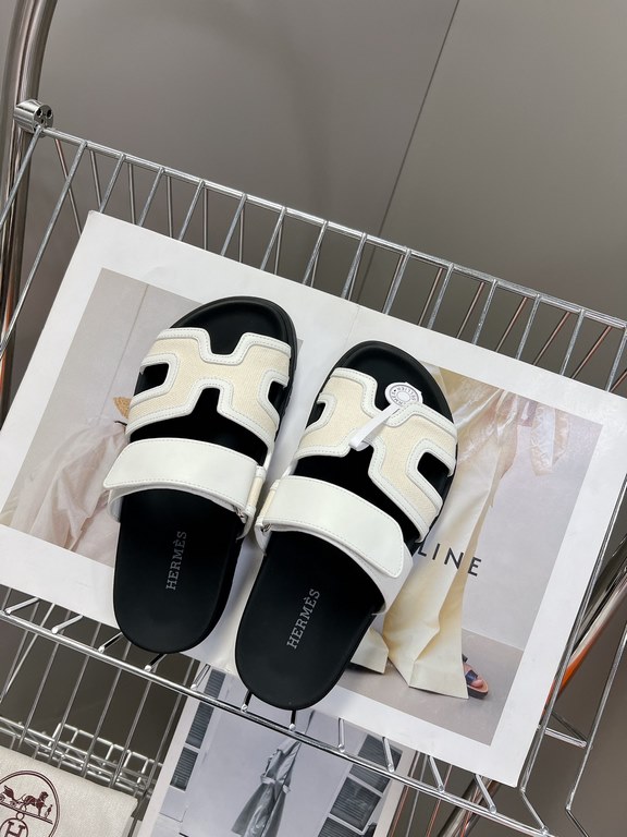 Men  [ΗERMES 】 Hermes spring and summer classic couple models second uncle slippers Chypre ugly ugly ugly uncle slippers - old man slippers, on the foot is simply too comfortable! It's simple and cute!All mixed breed she