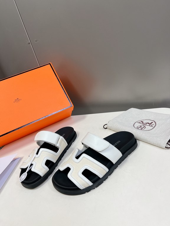 Men  [ΗERMES 】 Hermes spring and summer classic couple models second uncle slippers Chypre ugly ugly ugly uncle slippers - old man slippers, on the foot is simply too comfortable! It's simple and cute!All mixed breed she