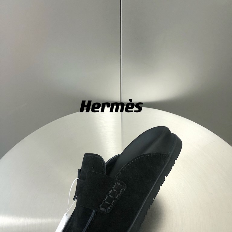 Male (top version)Herme...s H family SS23 new arrival ~!The latest explosion couple Mueller shoes Birkenstocks yyds  the only pair of version of the whole network leather wrapped edge  yardsWomen 35-40 Men 38-45