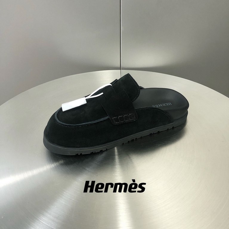 Male (top version)Herme...s H family SS23 new arrival ~!The latest explosion couple Mueller shoes Birkenstocks yyds  the only pair of version of the whole network leather wrapped edge  yardsWomen 35-40 Men 38-45