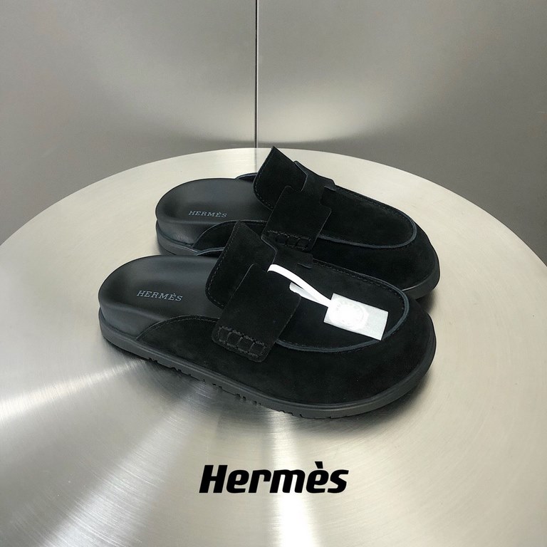 Male (top version)Herme...s H family SS23 new arrival ~!The latest explosion couple Mueller shoes Birkenstocks yyds  the only pair of version of the whole network leather wrapped edge  yardsWomen 35-40 Men 38-45