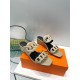 Hermes Hermes 2023 Official website synchronized spring and summer new style, slant heel sandalCowhide fabric, sheepskin footbed. Sheepskin lining. A lightweight summer sandal with a classic shape transformed into a leat