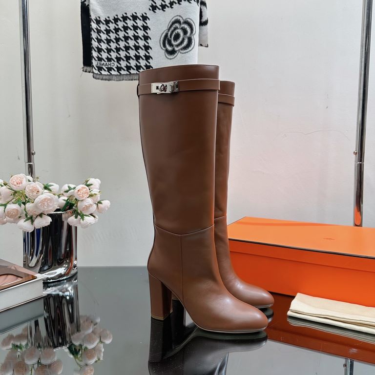 代购级别-Hermes 爱马仕kelly 经典骑士靴长靴------ - Black 600 Other colors-H's classic boots, simple atmosphere, handsome.-Upper Original Calfskin Leather Lining Cowhide Leather.-Italian customized leather outsole.-Size 34-42 (34, 40, 