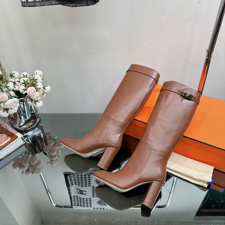 代购级别-Hermes 爱马仕kelly 经典骑士靴长靴------ - Black 600 Other colors-H's classic boots, simple atmosphere, handsome.-Upper Original Calfskin Leather Lining Cowhide Leather.-Italian customized leather outsole.-Size 34-42 (34, 40, 