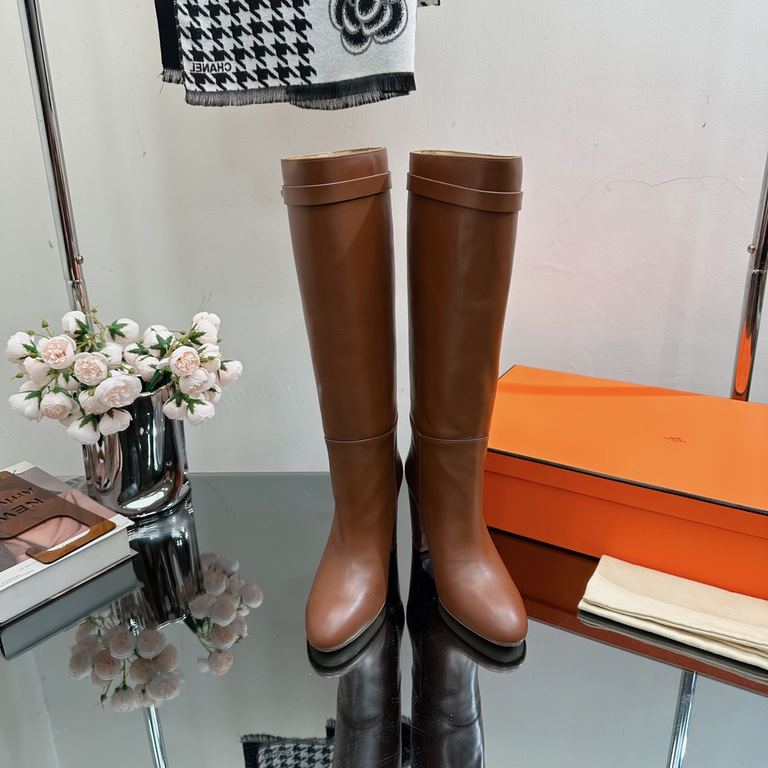 代购级别-Hermes 爱马仕kelly 经典骑士靴长靴------ - Black 600 Other colors-H's classic boots, simple atmosphere, handsome.-Upper Original Calfskin Leather Lining Cowhide Leather.-Italian customized leather outsole.-Size 34-42 (34, 40, 