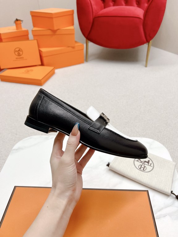 HERME'c, the whole network exclusive handmade, private high-end customization, classic handmade workshop ~ ~ ~ big goods real shotRoyal Loafers, very classic, versatile, simple, colorblocking design, on the foot is very 