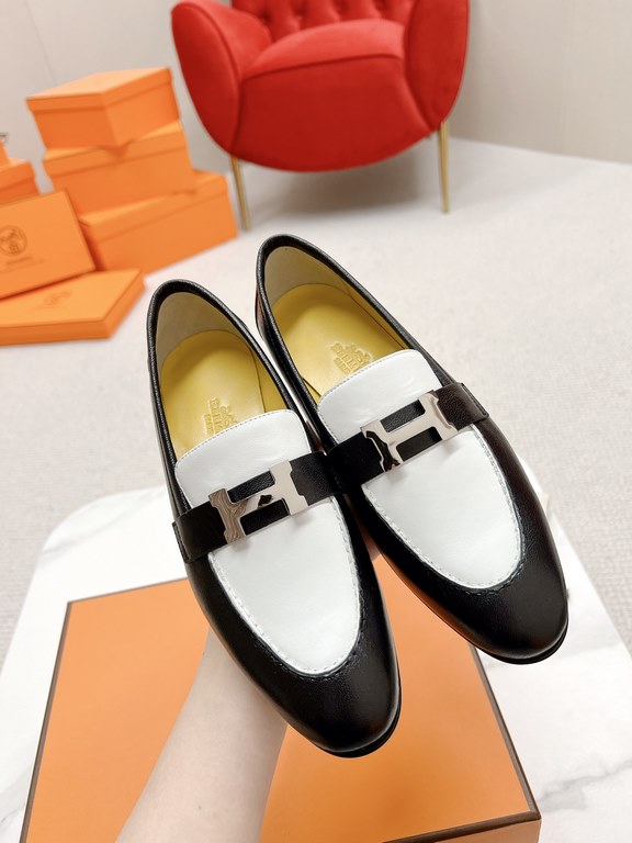 HERME'c, the whole network exclusive handmade, private high-end customization, classic handmade workshop ~ ~ ~ big goods real shotRoyal Loafers, very classic, versatile, simple, colorblocking design, on the foot is very 