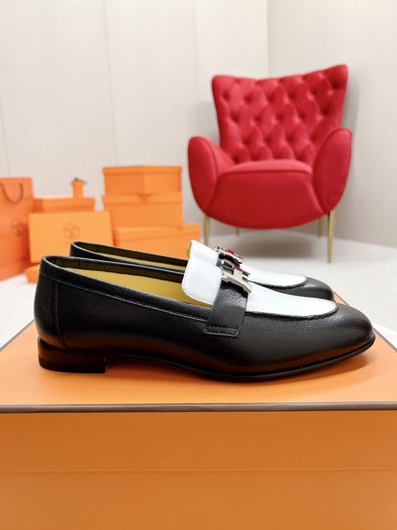 HERME'c, the whole network exclusive handmade, private high-end customization, classic handmade workshop ~ ~ ~ big goods real shotRoyal Loafers, very classic, versatile, simple, colorblocking design, on the foot is very 