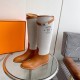 wholesale  Generation level hermes Hermes Jimping series! kelly buckle canvas patchwork bootsknight boots!H family's classic boots, simple atmosphere, handsome Upper original calfskin leather imported canvas Lining cowhi