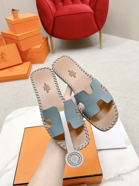 Hermès version of the workmanship material upgrade.Hermes  market highest edition handmade shoes   Top Product Hermes Slippers  ----------23 Early spring new model is the same as the original, master level handmade ! Hig