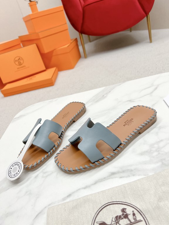 Hermès version of the workmanship material upgrade.Hermes  market highest edition handmade shoes   Top Product Hermes Slippers  ----------23 Early spring new model is the same as the original, master level handmade ! Hig