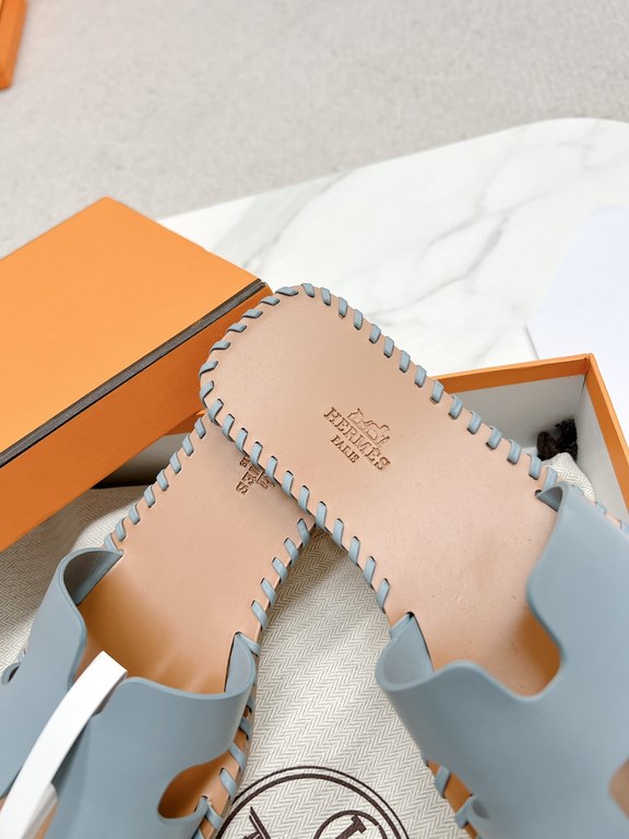 Hermès version of the workmanship material upgrade.Hermes  market highest edition handmade shoes   Top Product Hermes Slippers  ----------23 Early spring new model is the same as the original, master level handmade ! Hig