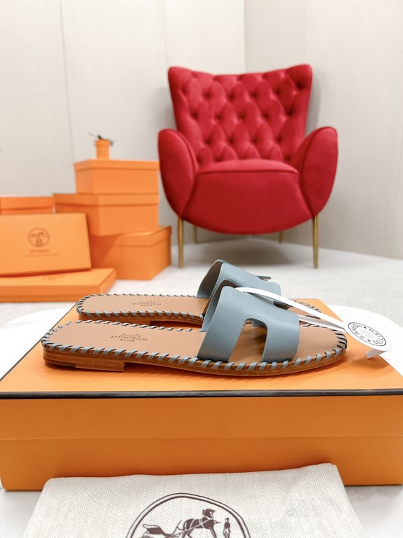 Hermès version of the workmanship material upgrade.Hermes  market highest edition handmade shoes   Top Product Hermes Slippers  ----------23 Early spring new model is the same as the original, master level handmade ! Hig