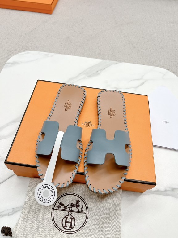 Hermès version of the workmanship material upgrade.Hermes  market highest edition handmade shoes   Top Product Hermes Slippers  ----------23 Early spring new model is the same as the original, master level handmade ! Hig