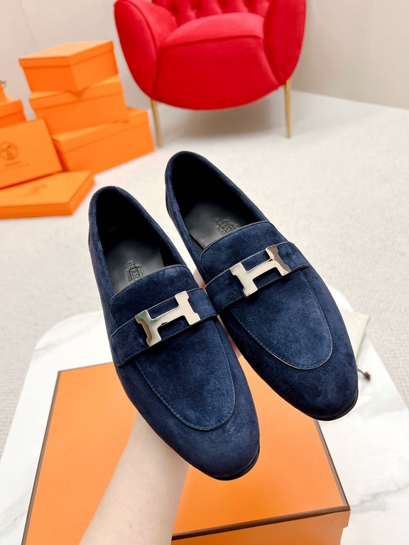 HERME'c, the whole network exclusive handmade, private high-end customization, classic handmade workshop ~ ~ ~ big goods real shotRoyal Loafers, very classic, versatile, simple, colorblocking design, on the foot is very 