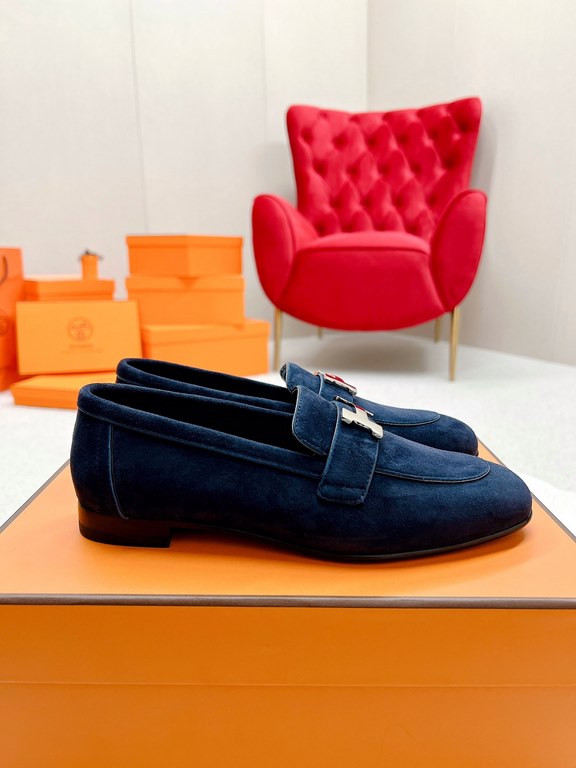 HERME'c, the whole network exclusive handmade, private high-end customization, classic handmade workshop ~ ~ ~ big goods real shotRoyal Loafers, very classic, versatile, simple, colorblocking design, on the foot is very 