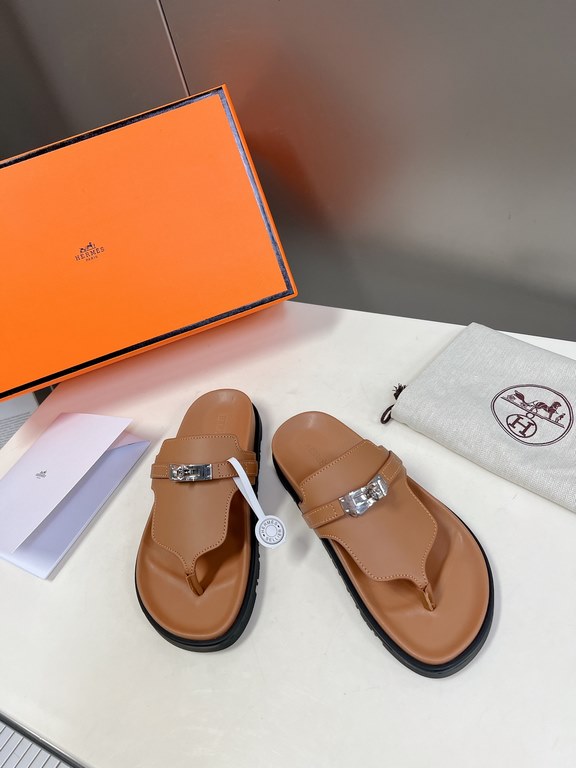 Men  [ΗERMES 】 Hermes spring and summer classic couple models second uncle slippers Chypre ugly ugly ugly uncle slippers - old man slippers, on the foot is simply too comfortable! It's simple and cute!All mixed breed she