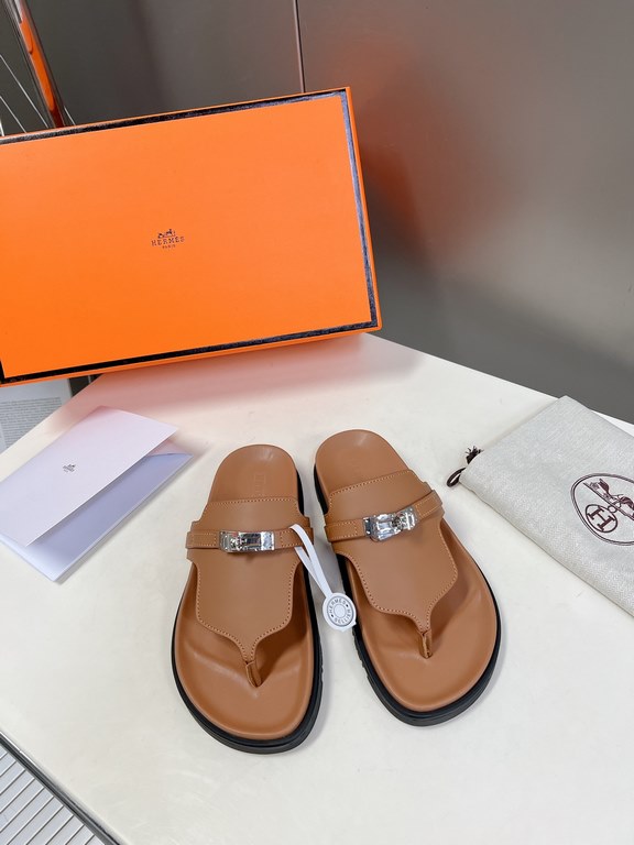 Men  [ΗERMES 】 Hermes spring and summer classic couple models second uncle slippers Chypre ugly ugly ugly uncle slippers - old man slippers, on the foot is simply too comfortable! It's simple and cute!All mixed breed she