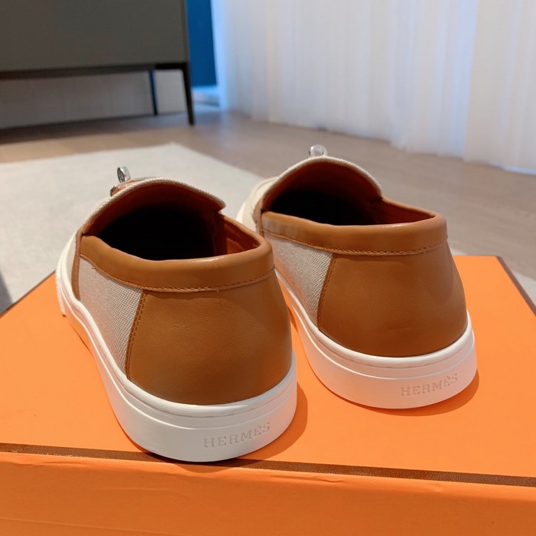 Men's [Guanhua] Hermes  home 23ss early spring new products! Classic boot shape   British color blocking design, classic and durable! The original inverted mold last shape, the ultimate 11 shape, imported high-end knitti