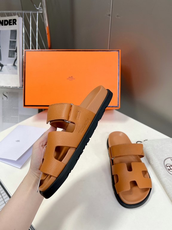 Men  [ΗERMES 】 Hermes spring and summer classic couple models second uncle slippers Chypre ugly ugly ugly uncle slippers - old man slippers, on the foot is simply too comfortable! It's simple and cute!All mixed breed she