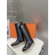 Top generation purchase version of HERMES Hermes kelly knight boots, partial casual a new model, with the toe part of the collision color, the upper is custom linen material, after more than 1 month development and becom