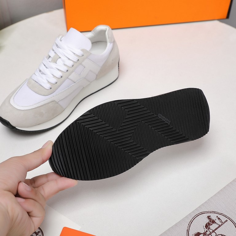 Hermes Hermes Sneakers H Side Label Counter all the latest couple modelsRestore the authentic 11 details Customized sense of superbH Side label pattern design Mix and match elements splicing details full of points  .Slim