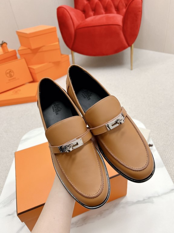 HERME'c, the whole network exclusive handmade, private high-end customization, classic handmade workshop ~ ~ big goods real shotDestin Loafers, very classic, versatile, simple, colorblocking design, on the foot is very f