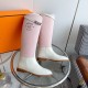 wholesale  Generation level hermes Hermes Jimping series! kelly buckle canvas patchwork bootsknight boots!H family's classic boots, simple atmosphere, handsome Upper original calfskin leather imported canvas Lining cowhi