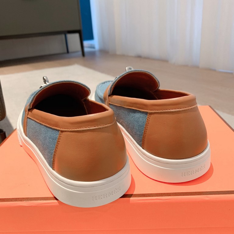 Men's [Guanhua] Hermes  home 23ss early spring new products! Classic boot shape   British color blocking design, classic and durable! The original inverted mold last shape, the ultimate 11 shape, imported high-end knitti