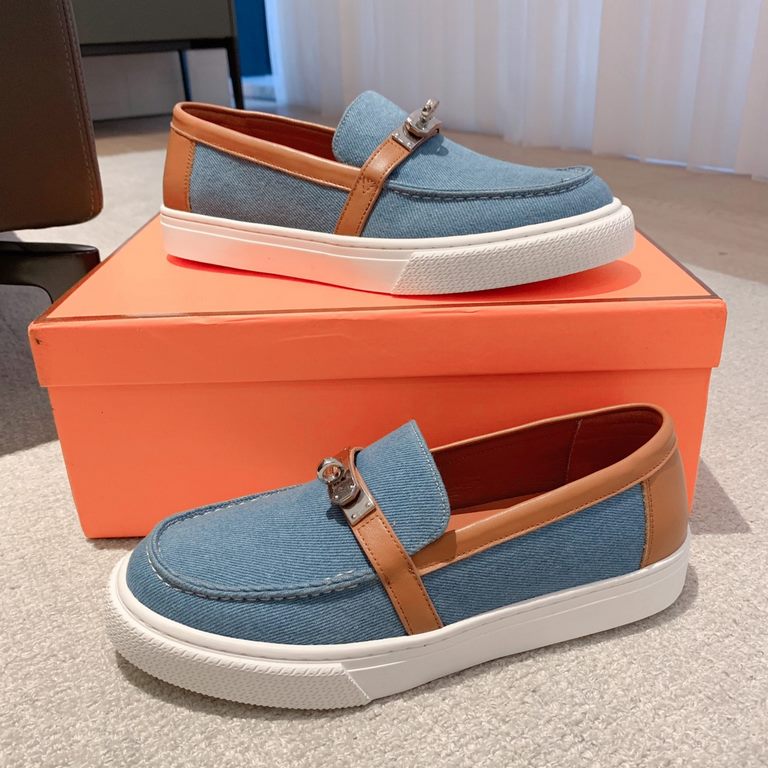 Men's [Guanhua] Hermes  home 23ss early spring new products! Classic boot shape   British color blocking design, classic and durable! The original inverted mold last shape, the ultimate 11 shape, imported high-end knitti