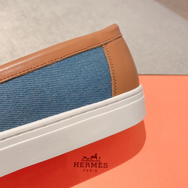 Men's [Guanhua] Hermes  home 23ss early spring new products! Classic boot shape   British color blocking design, classic and durable! The original inverted mold last shape, the ultimate 11 shape, imported high-end knitti