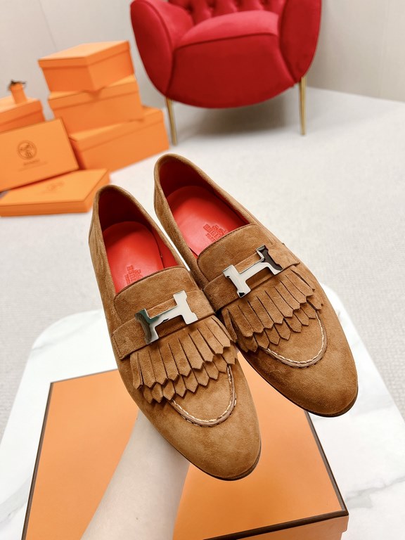 HERME'c, the whole network exclusive handmade, private high-end customization, classic handmade workshop ~ ~ ~ big goods real shotRoyal Loafers, very classic, versatile, simple, colorblocking design, on the foot is very 