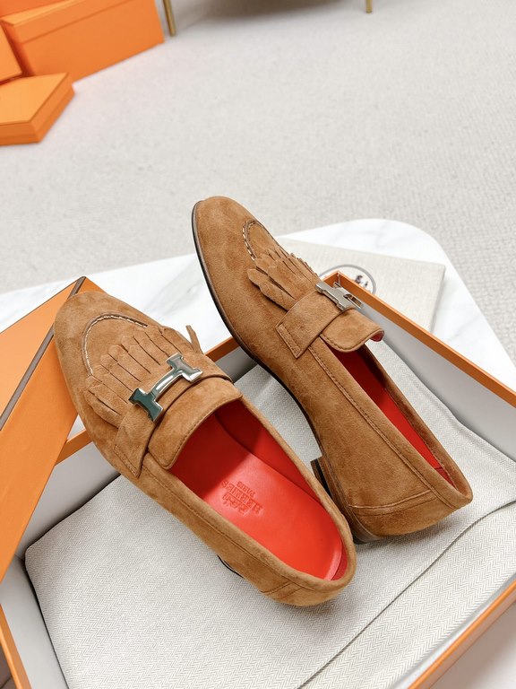 HERME'c, the whole network exclusive handmade, private high-end customization, classic handmade workshop ~ ~ ~ big goods real shotRoyal Loafers, very classic, versatile, simple, colorblocking design, on the foot is very 