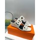 Hermes Hermes 2023 Official website synchronized spring and summer new style, slant heel sandalCowhide fabric, sheepskin footbed. Sheepskin lining. A lightweight summer sandal with a classic shape transformed into a leat