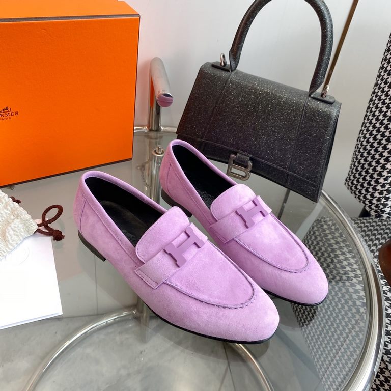 Hermes Hermes  Home RoyalParis Collection Louboutin Shoes  Top quality Classic H buckletassel series  Upper Imported LambskinSheepskin Leather injection molding rubber non-slip outsole size35-39(34.40.41.42 customized)