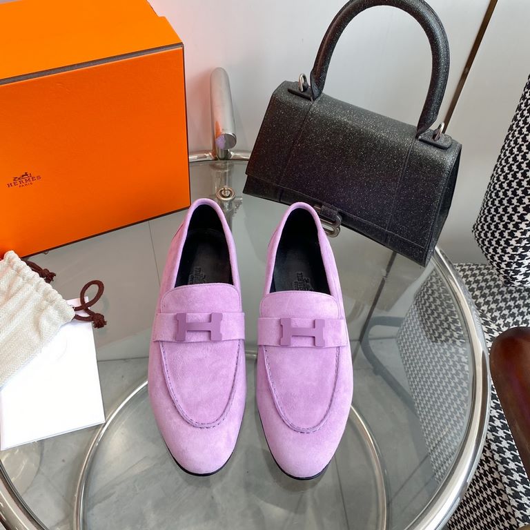 Hermes Hermes  Home RoyalParis Collection Louboutin Shoes  Top quality Classic H buckletassel series  Upper Imported LambskinSheepskin Leather injection molding rubber non-slip outsole size35-39(34.40.41.42 customized)