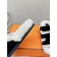 -Top qualityHerme Hermes new leather fur slippers, step on the lambswool, full of comfort, bare feet do not feel cold, with a thick socks Super beautiful oh!Upper LambskinLychee grain cowhide leather.Lining woolsheepskin